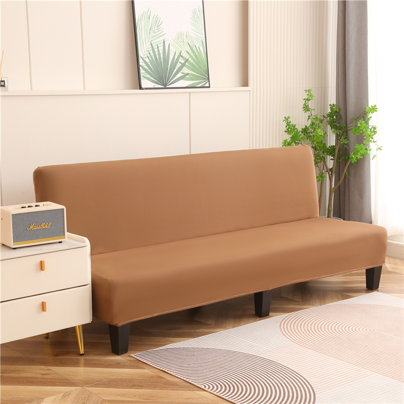 沙发床系列：纯色牛奶丝沙发床套 大号M 浅咖