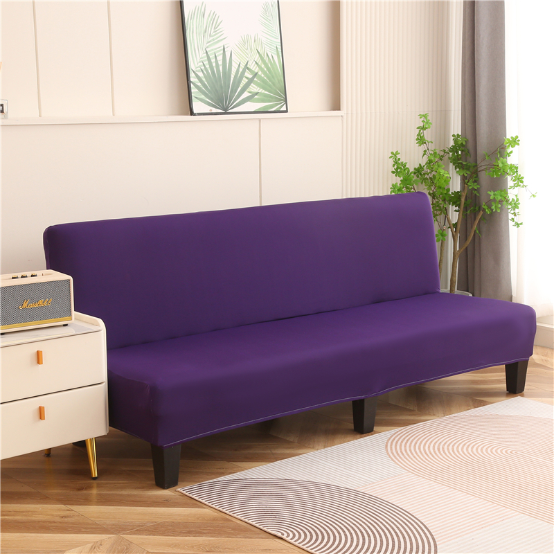 沙发床系列：纯色牛奶丝沙发床套 大号M 深紫