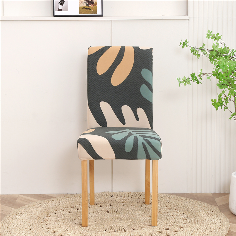 椅套系列：连体椅套牛奶丝印花 绿叶