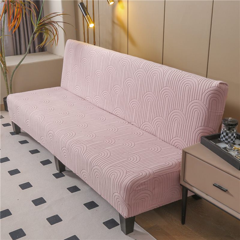 沙发床系列针织提花-温婉沙发床套 大号M 155-185cm 温婉-粉色