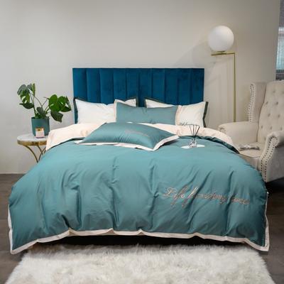 2019新款-60工艺款纯色双拼四件套（实拍） 床单款1.8m（6英尺）床 浅石兰