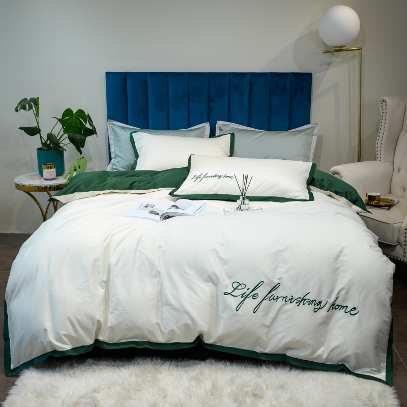 2019新款-60工艺款纯色双拼四件套（实拍） 床单款1.8m（6英尺）床 柔和白