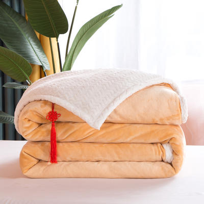 2020新品毛毯双层加厚牛奶绒休闲贝贝绒毯子空调毯沙发毯 1.2*2m（无拉链） 奥丁金