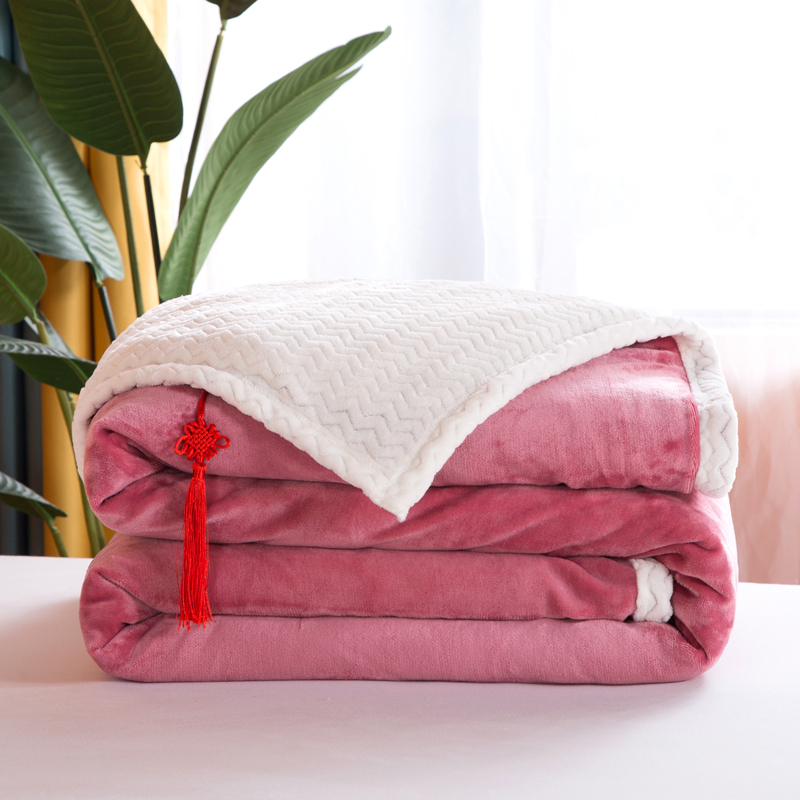 2020新品毛毯双层加厚牛奶绒休闲贝贝绒毯子空调毯沙发毯 1.2*2m（无拉链） 红豆沙