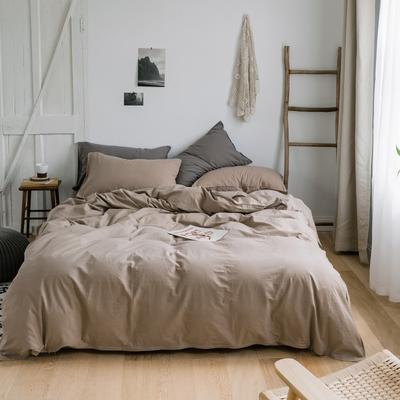 2019新款-色织水洗棉四件套-素 床单款1.5m（5英尺）床 素-浅咖