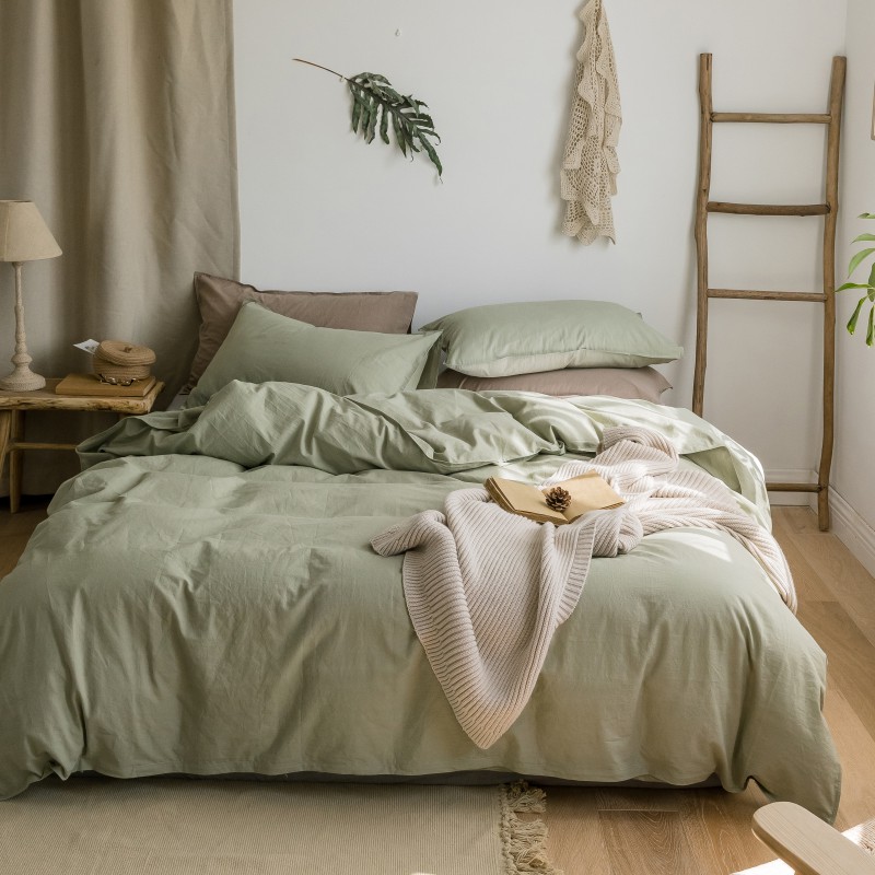 2019新款-色织水洗棉四件套-素 床单款1.5m（5英尺）床 素-浅绿