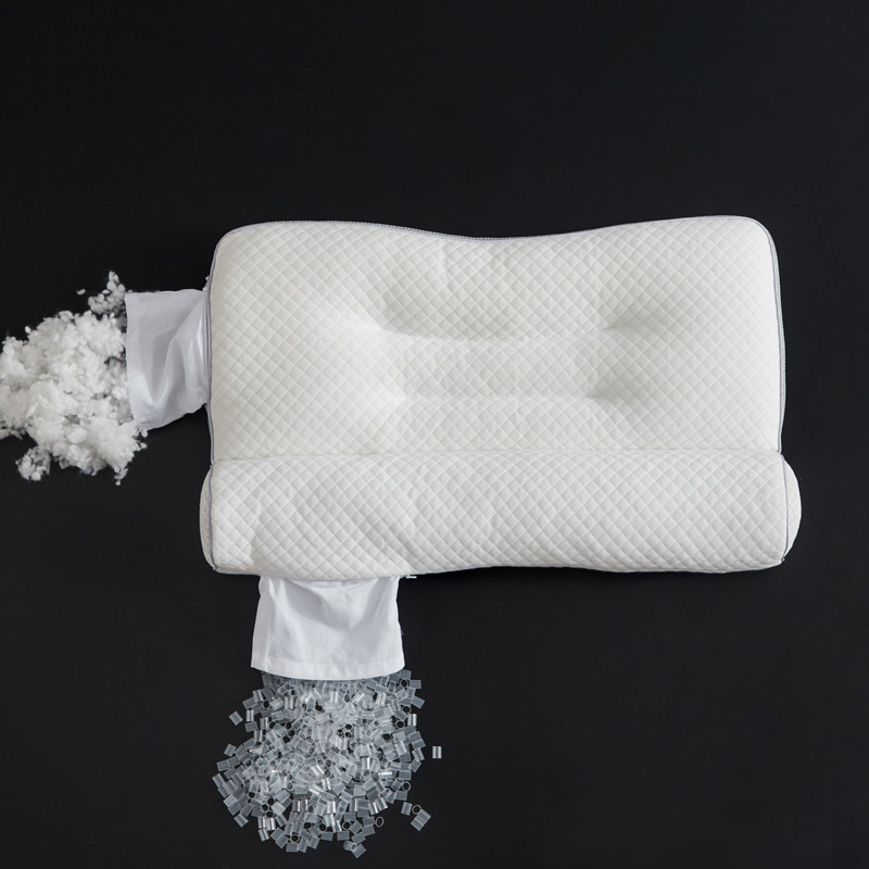 2024新款微管牵引理疗枕头枕芯 睡眠黑科技护颈软管枕可调节（白/灰色） 40*60cm 微管牵引理疗枕B（白色）