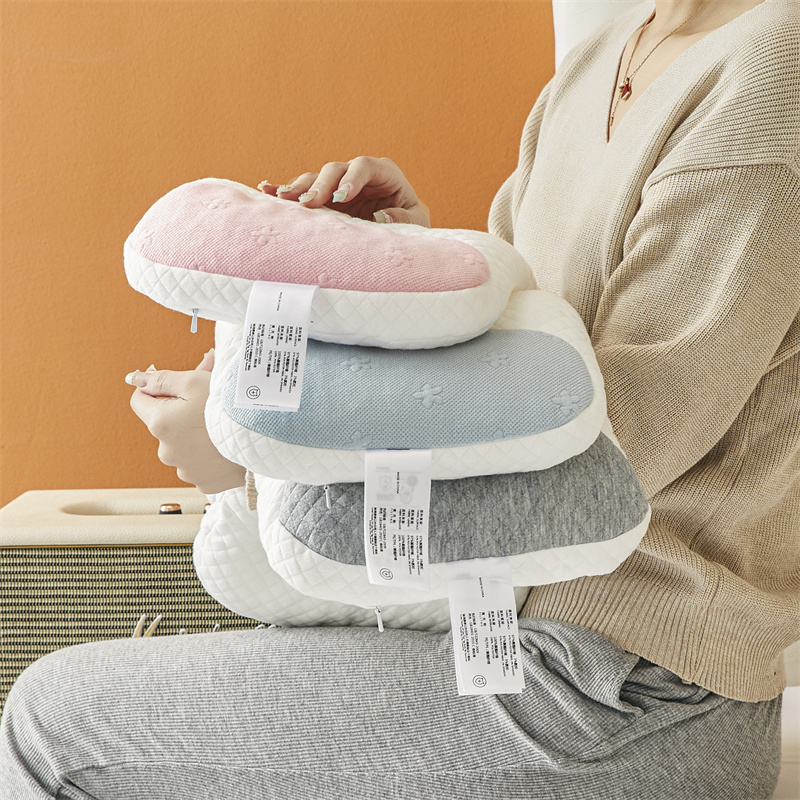 2024新款空气层针织棉婴儿塑形软管枕 30*50cm 兰