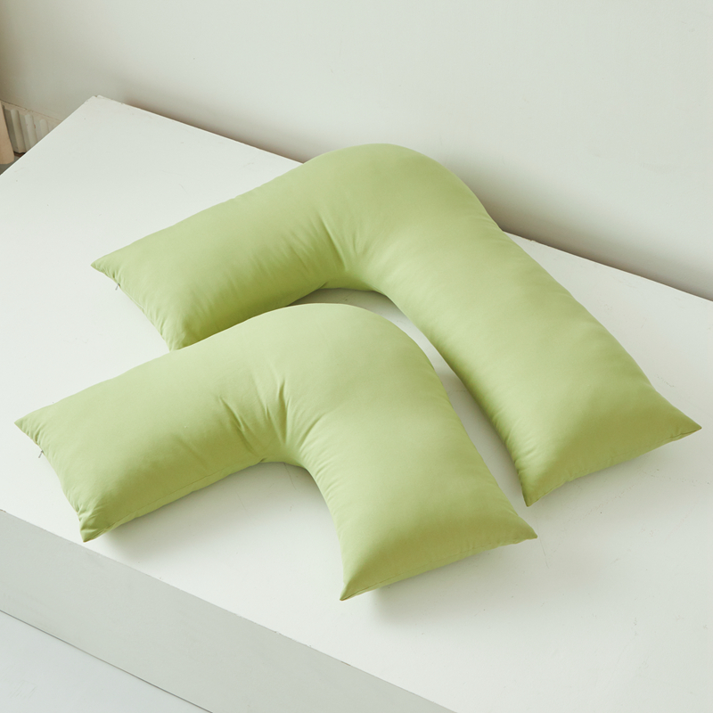 2024新款懒床熟睡陪伴抱枕L型纯色款 70*100*32cm L型多功能软枕 绿