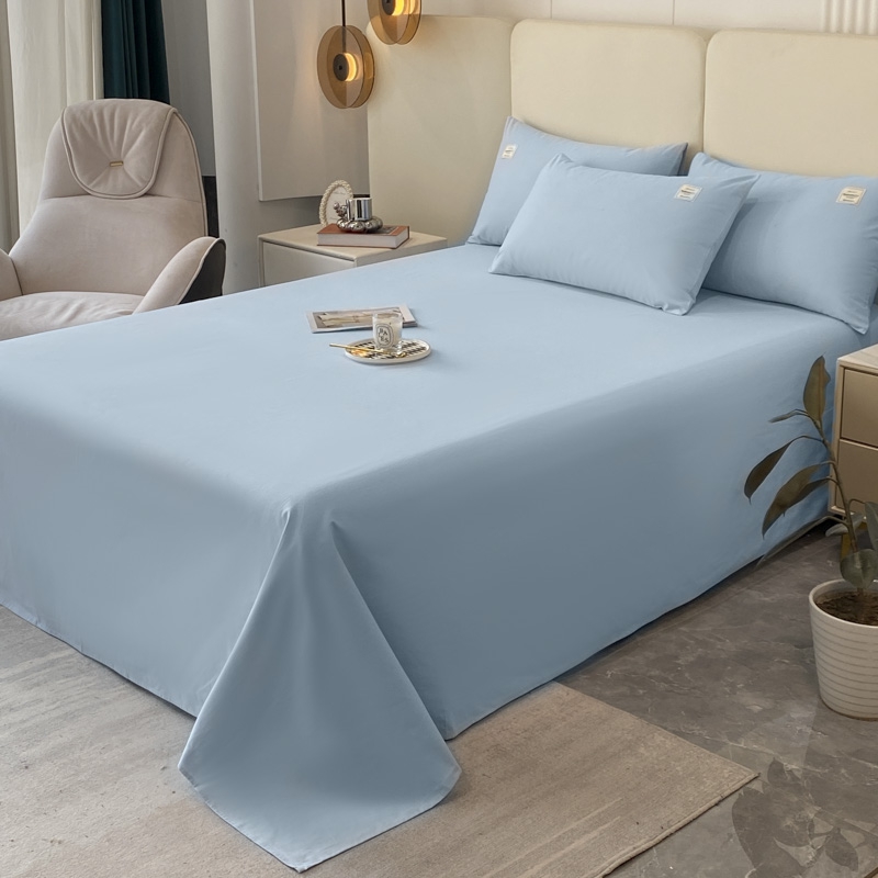 2022新款纯色全棉磨毛系列单床单 床单230*250cm 淡蓝