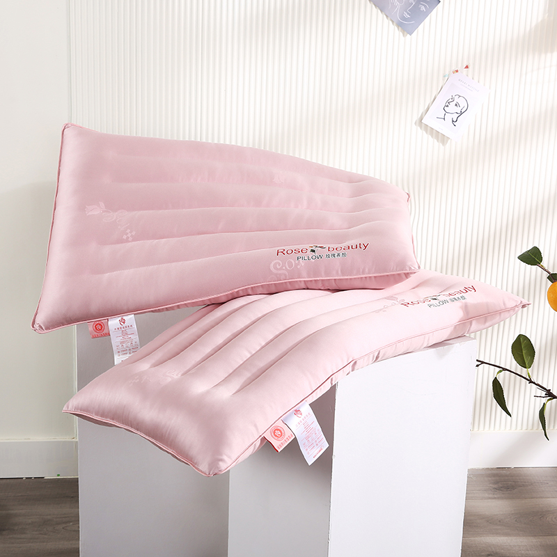 2021新款玫瑰香薰羽丝定型枕矮枕枕头枕芯保健枕（47*72cm/个） 粉色