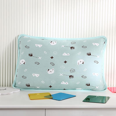 2021新款针织儿童保健枕枕芯枕头（32*50cm/只） 熊头绿