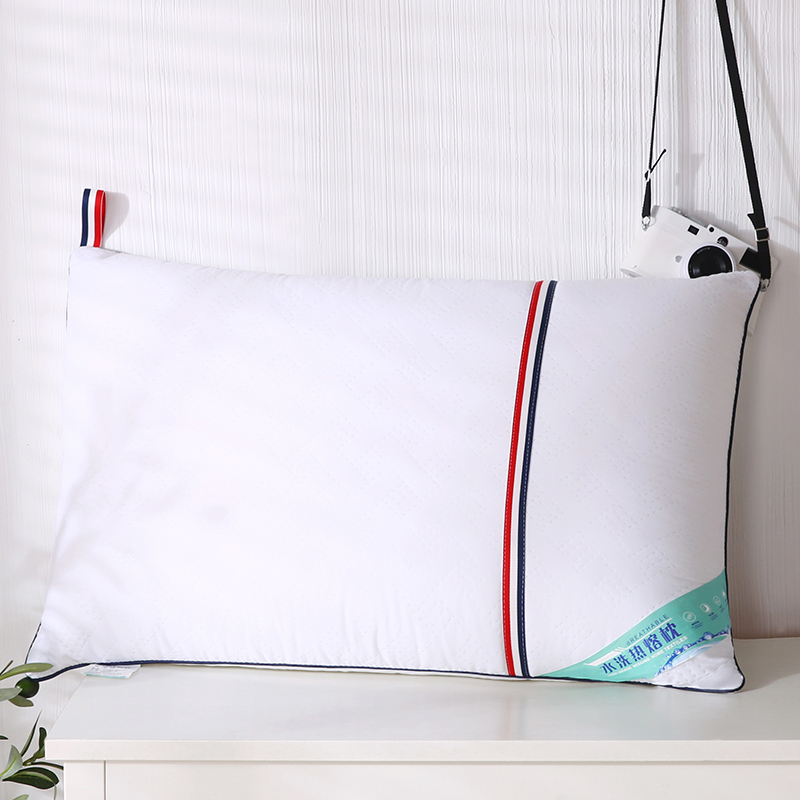 2021新款磨毛绗绣热熔水洗枕枕头枕芯46*72cm 白色