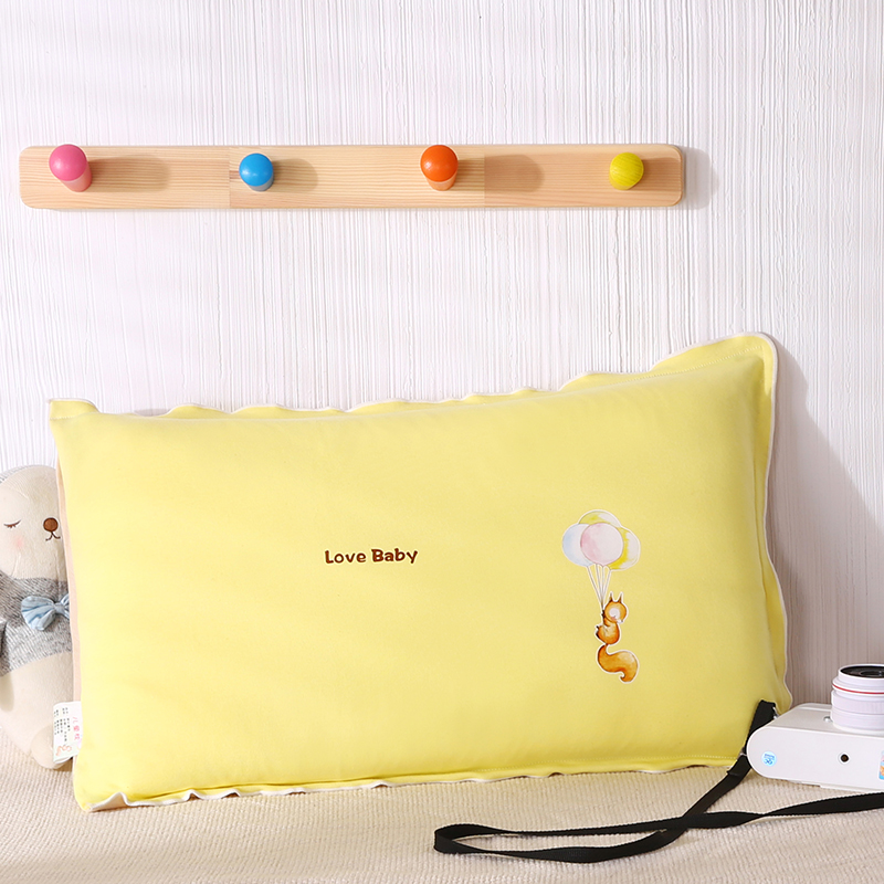 2021新款儿童彩棉舒适枕保健枕枕头枕芯32*50cm 气球黄
