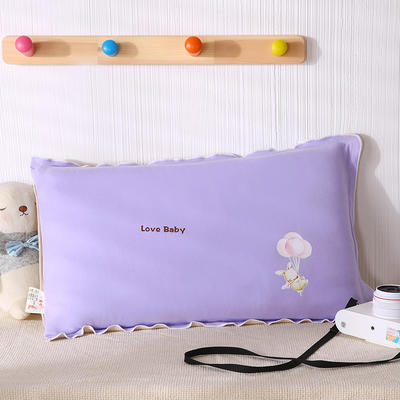 2021新款儿童彩棉舒适枕保健枕枕头枕芯32*50cm 气球紫