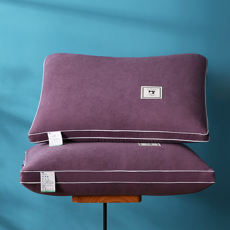 2022新款鹿皮绒水洗定型枕枕头48*74cm 毛呢热熔水洗枕-复古紫