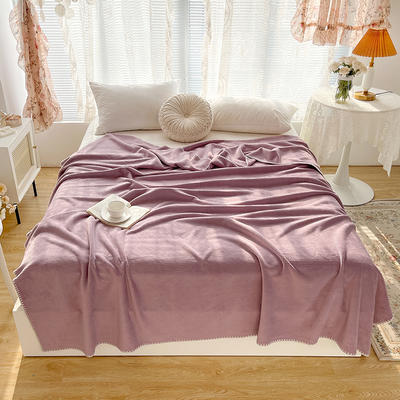 2021新款华夫格牛奶绒毯子    休闲盖毯 沙发毯子 直播多功能复合毯  双层毛毯 1.0*1.5m（1.5斤） 皮紫
