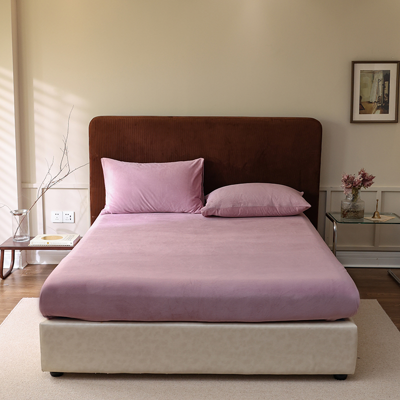 新款新款天鹅绒单品系列单床单单床笠 120*200cm单床笠 紫色纯色