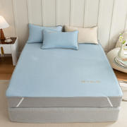 新款冰丝复合刺绣款凉席系列--床垫款 48*74cm/枕套对 浅蓝