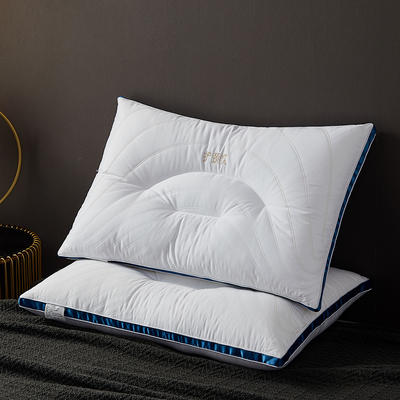 2021新款全棉扇形护颈枕头分区枕头枕芯48*74cm 扇形护颈蓝