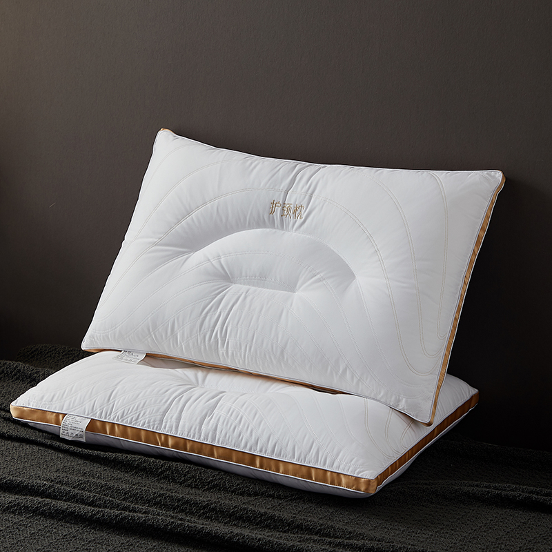 2021新款全棉扇形护颈枕头分区枕头枕芯48*74cm 扇形护颈橙