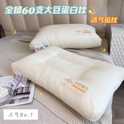 2021新款全棉60支大豆蛋白枕头枕芯48*74cm 大豆系列【透气低枕】