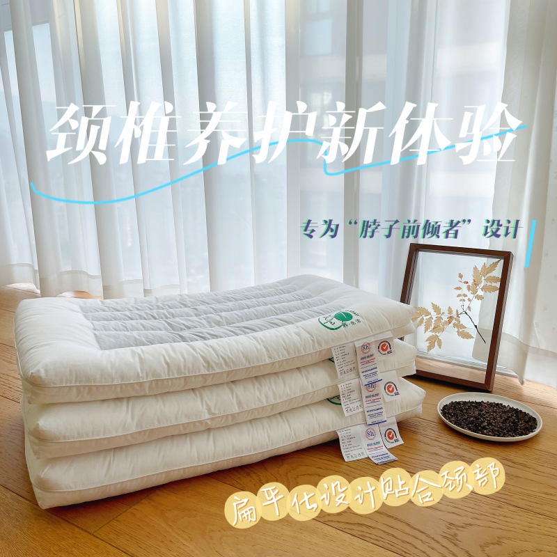 2022新款全棉荞麦低薄枕 枕头枕芯 （实拍）48*74cm/只 荞生活薄中枕 1000g