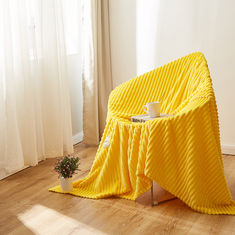 2024新款魔法绒毛毯宝宝绒牛奶毯子 100*120cm（盖膝毯） 靓丽黄