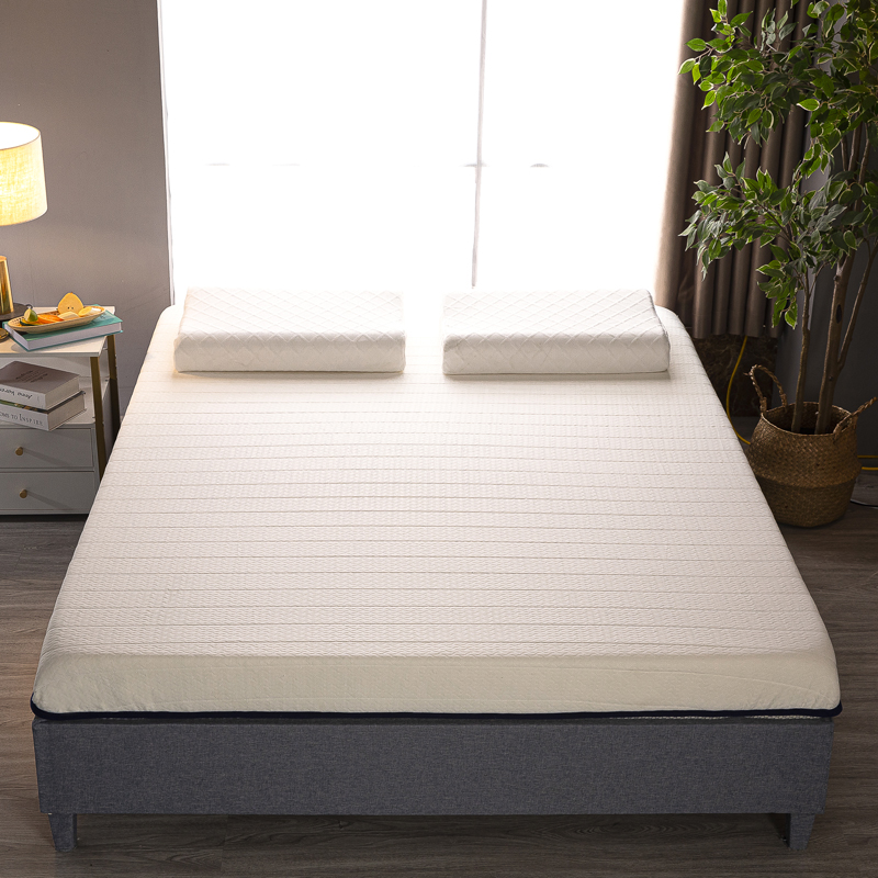 2021 嘉雅床垫新款针织棉记忆棉海绵床垫加厚乳胶床垫 1.2X2.0米（6公分厚乳胶床垫） 简约-蓝白
