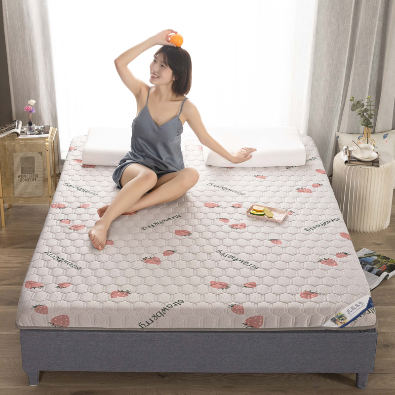 2021 嘉雅床垫新款针织棉记忆棉海绵床垫加厚乳胶床垫 1.2X2.0米（6公分厚乳胶床垫） 六边形草莓