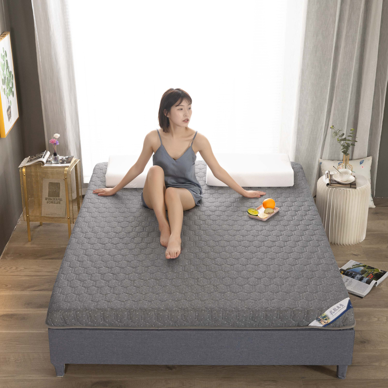 2021 嘉雅床垫新款针织棉记忆棉海绵床垫加厚乳胶床垫 1.2X2.0米（6公分厚乳胶床垫） 六边形灰