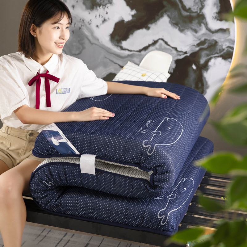2022 嘉雅床垫 新款透气加厚针织棉床垫学生宿舍上下铺乳胶床垫 0.9米x2.0米  3.4公斤10公分厚乳胶床垫 海豚蓝