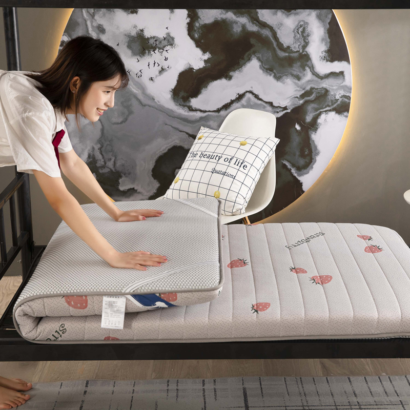 2022 嘉雅床垫 新款透气加厚针织棉床垫学生宿舍上下铺乳胶床垫 0.9米x2.0米  3.4公斤10公分厚乳胶床垫 甜心草莓