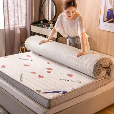 2021新款学生宿舍立体床垫乳胶记忆海绵床垫针织棉透气抗压床垫 120x200cm双边立体床垫6.5cm（记忆棉） 草莓奶昔