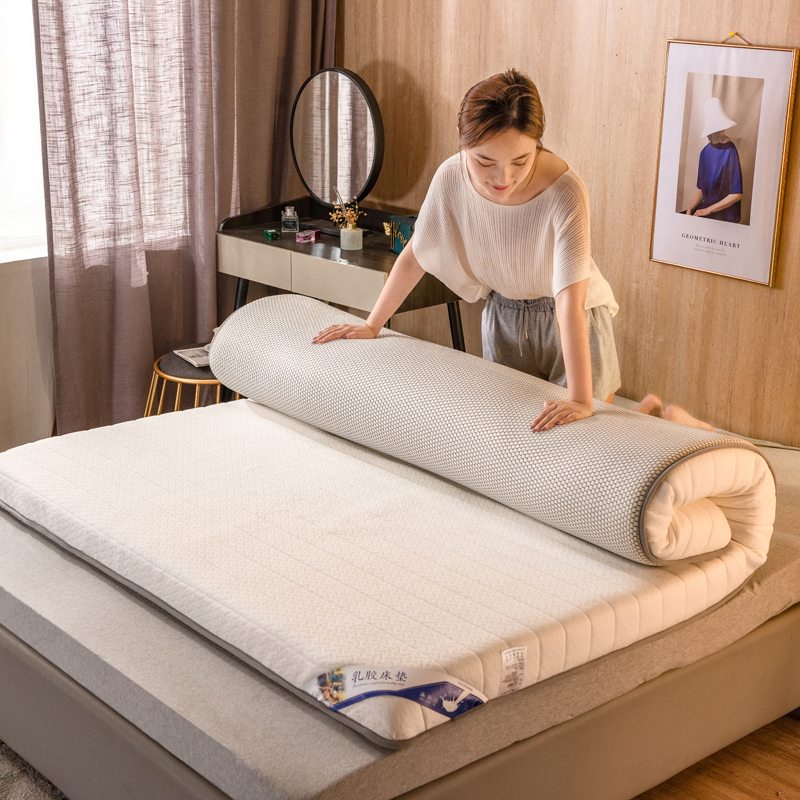 2021 嘉雅床垫新款针织棉记忆棉海绵床垫加厚乳胶床垫 1.2X2.0米（6公分厚乳胶床垫） 简约白灰