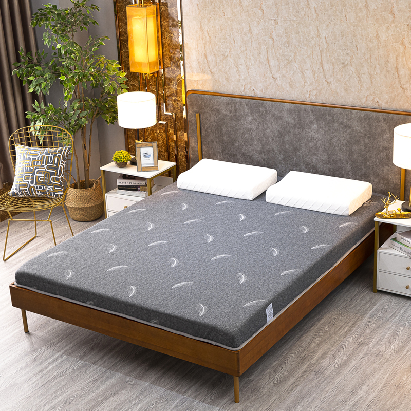 2021 嘉雅床垫新款针织棉记忆棉海绵床垫加厚乳胶床垫 1.2X2.0米（6公分厚乳胶床垫） 羽毛-灰
