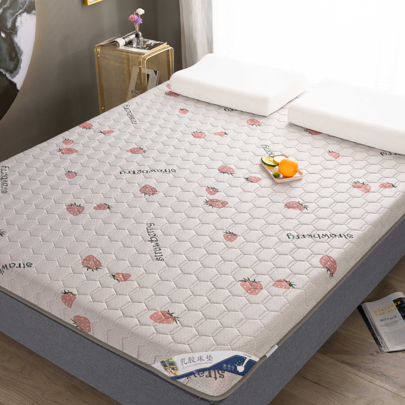2022新款针织棉乳胶床垫高回弹记忆棉床垫舒适透气四季款垫子 90*190cm 6公分 六边形草莓