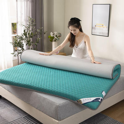 2022新款抗菌防螨凉感冰丝5D蜂窝款透气舒适乳胶床垫（大床图） 120x200cm（厚度5公分） 翡翠绿