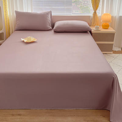 2024新款加厚加密40s全棉床单纯色简约床单 160cmx230cm 豆沙
