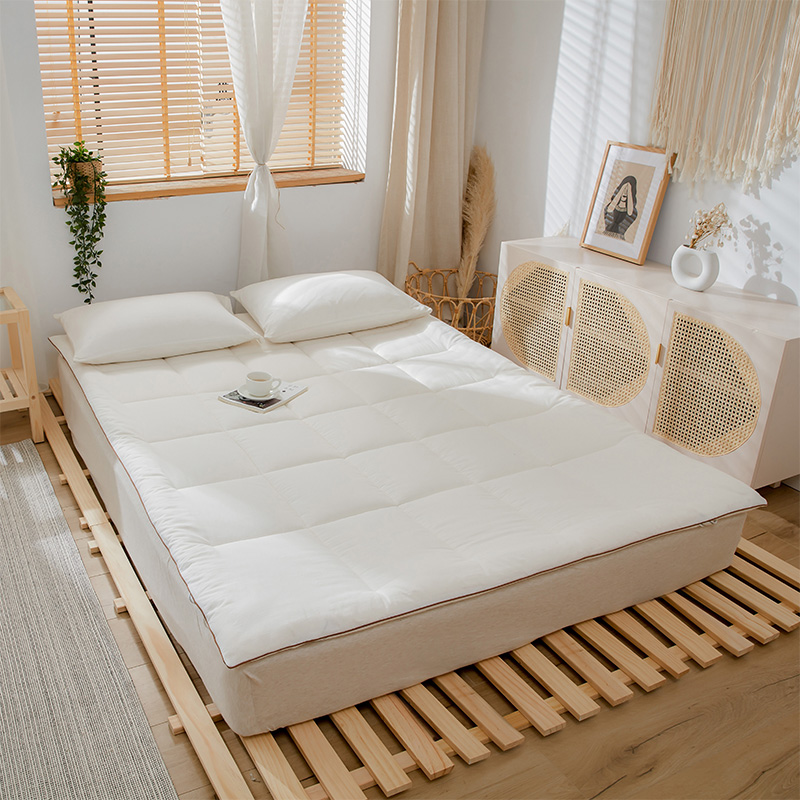 新款 新疆长绒棉棉花床褥子学生床垫0.9米宿舍床褥全棉 1.2m床 棉花床褥白色图1