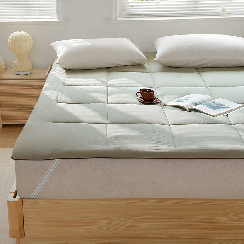 新款 新疆长绒棉棉花床褥子学生床垫0.9米宿舍床褥全棉 1.5米床 棉花床褥茶色图1