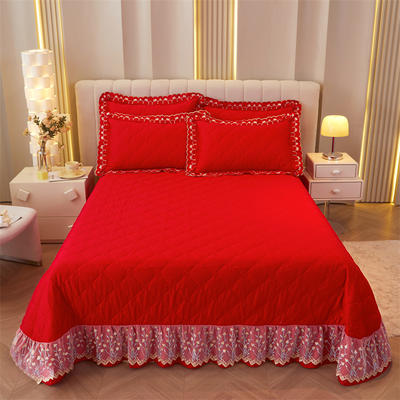 2023新款13372甜蜜公主套件及单品-单床盖 250*270cm单床盖 喜庆红