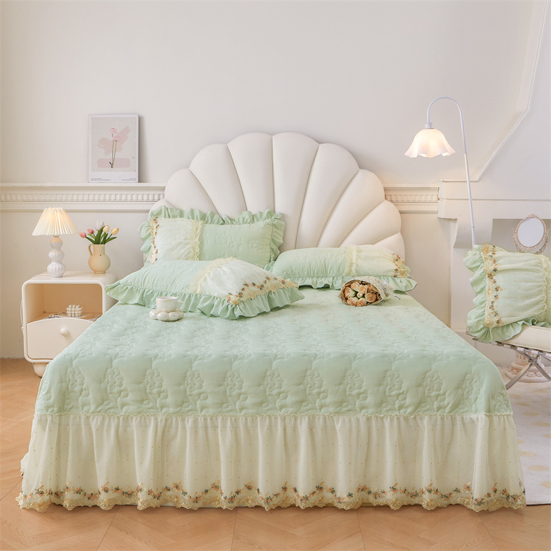 2024新款唯美舒适小竺棉芊洛公主系列单床盖 被套-2.0*2.3 芊洛公主-抹茶绿