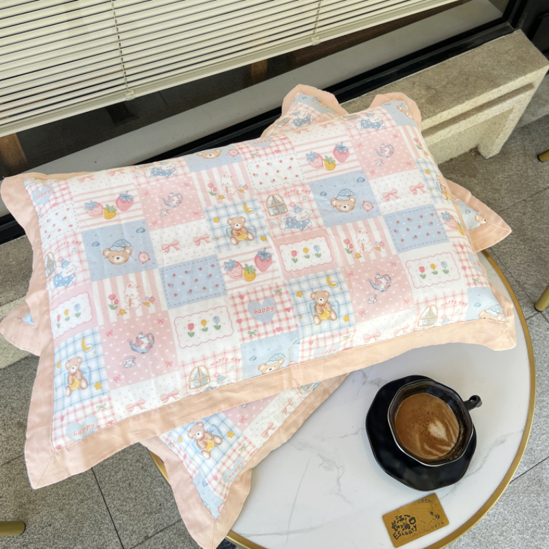 2025新款A类全棉儿童纱布枕套 40*60cm/只 小熊