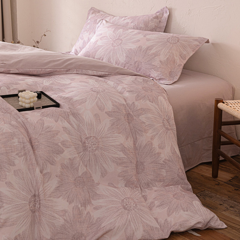 2025新款礼盒款秋冬陶瓷磨毛系列长绒棉数码印花磨毛四件套 向阳花开