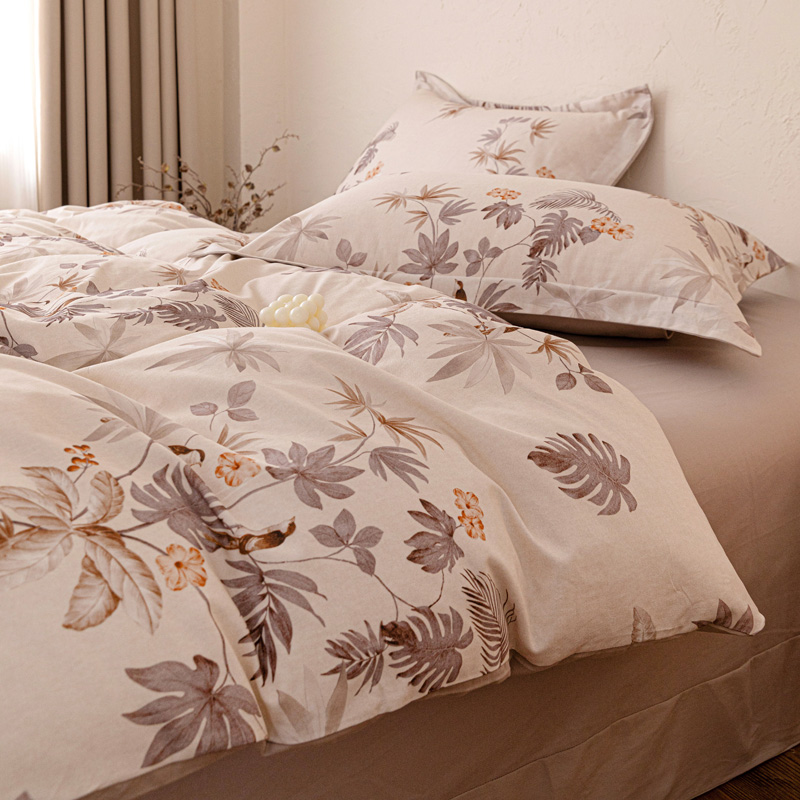 2025新款礼盒款秋冬陶瓷磨毛系列长绒棉数码印花磨毛四件套 知画