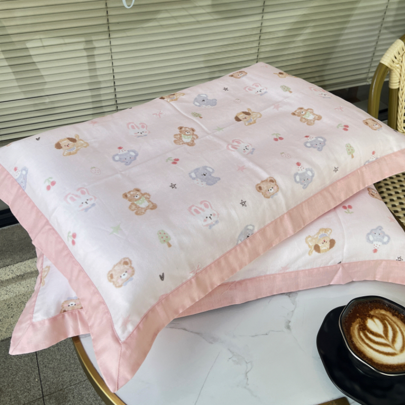 2025新款A类全棉儿童纱布枕套 40*60cm/只 动物派对