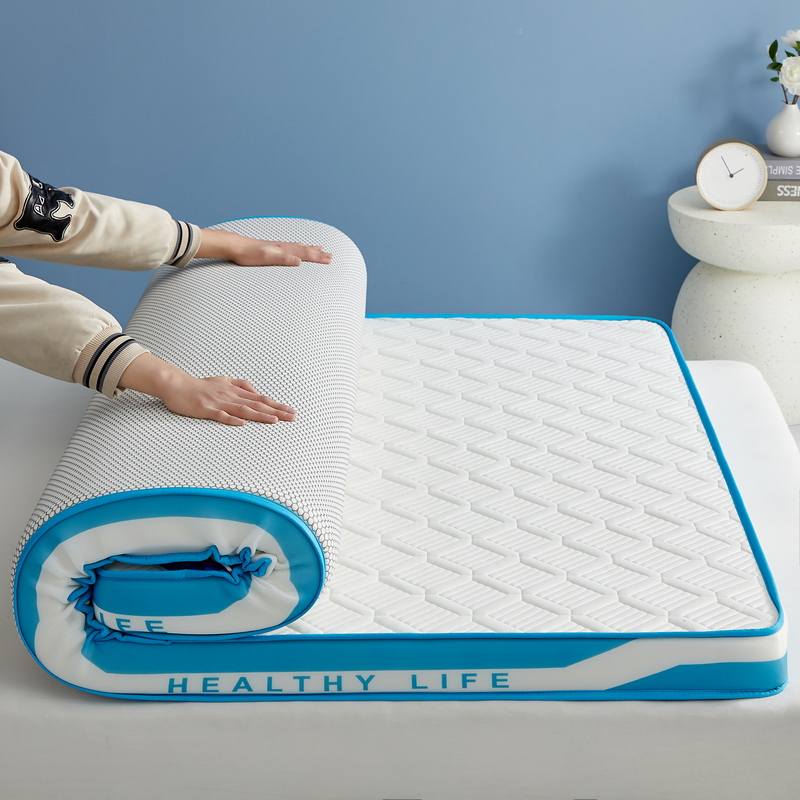 2023新款A类针织棉床垫乳胶记忆压棉床垫 90*200m（6公分） 冰川蓝
