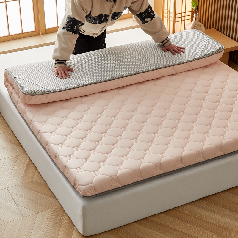 2023新品床垫A类凉感丝床垫乳胶记忆棉床垫 200*220（4公分） 浅粉玉