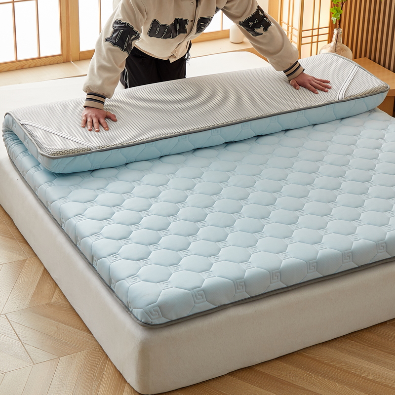 2023新品床垫A类凉感丝床垫乳胶记忆棉床垫 200*220（4公分） 天空蓝